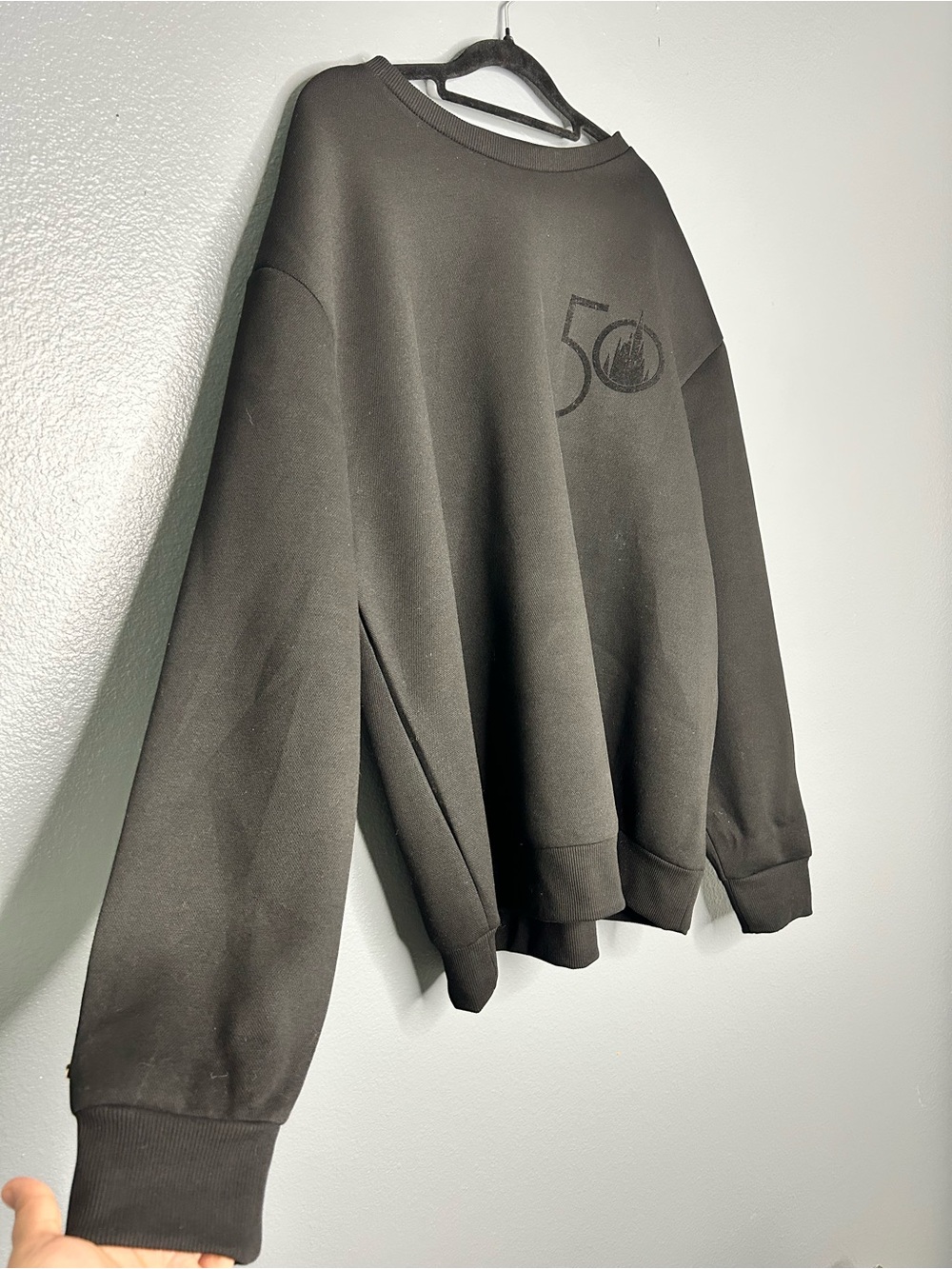 Black Crewneck Sweatshirt - Disney 50 Anniversary Logo XL